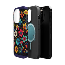 DistinctInk Tough Case for Apple iPhone, Compatible with MagSafe Charging - "Bright and Delicate Cartoon Flower Pattern"