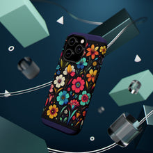 DistinctInk Tough Case for Apple iPhone, Compatible with MagSafe Charging - "Bright and Delicate Cartoon Flower Pattern"