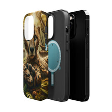 DistinctInk Tough Case for Apple iPhone, Compatible with MagSafe Charging - "Whimsical Cheetah: An Enchanting Encounter in the Forest"