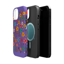 DistinctInk Tough Case for Apple iPhone, Compatible with MagSafe Charging - "Blossoming Spring: Joyful Hand-drawn Floral Pattern"