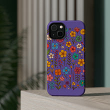 DistinctInk Tough Case for Apple iPhone, Compatible with MagSafe Charging - "Blossoming Spring: Joyful Hand-drawn Floral Pattern"