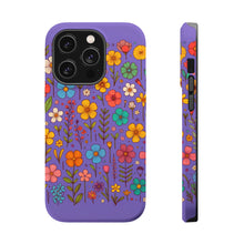 DistinctInk Tough Case for Apple iPhone, Compatible with MagSafe Charging - "Blossoming Spring: Joyful Hand-drawn Floral Pattern"