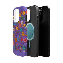 DistinctInk Tough Case for Apple iPhone, Compatible with MagSafe Charging - "Blossoming Spring: Joyful Hand-drawn Floral Pattern"