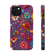 DistinctInk Tough Case for Apple iPhone, Compatible with MagSafe Charging - "Whimsical Blooms: Hand-drawn Cartoon Flowers"