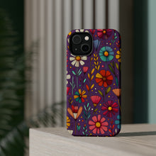 DistinctInk Tough Case for Apple iPhone, Compatible with MagSafe Charging - "Whimsical Blooms: Hand-drawn Cartoon Flowers"