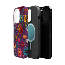 DistinctInk Tough Case for Apple iPhone, Compatible with MagSafe Charging - "Whimsical Blooms: Hand-drawn Cartoon Flowers"