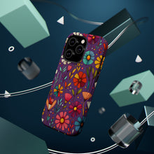 DistinctInk Tough Case for Apple iPhone, Compatible with MagSafe Charging - "Whimsical Blooms: Hand-drawn Cartoon Flowers"