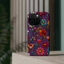 DistinctInk Tough Case for Apple iPhone, Compatible with MagSafe Charging - "Whimsical Blooms: Hand-drawn Cartoon Flowers"