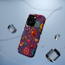 DistinctInk Tough Case for Apple iPhone, Compatible with MagSafe Charging - "Whimsical Blooms: Hand-drawn Cartoon Flowers"