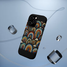 DistinctInk Tough Case for Apple iPhone, Compatible with MagSafe Charging - "Vibrant Rainbows Illuminate the Dark Canvas"