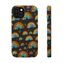 DistinctInk Tough Case for Apple iPhone, Compatible with MagSafe Charging - "Scattered Spectrums: A Minimalistic Rainbow Pattern"