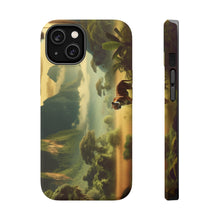 DistinctInk Tough Case for Apple iPhone, Compatible with MagSafe Charging - "A Majestic Tiger Roams the Enchanting Jungle Paradise"