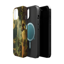 DistinctInk Tough Case for Apple iPhone, Compatible with MagSafe Charging - "A Majestic Tiger Roams the Enchanting Jungle Paradise"