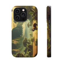 DistinctInk Tough Case for Apple iPhone, Compatible with MagSafe Charging - "A Majestic Tiger Roams the Enchanting Jungle Paradise"