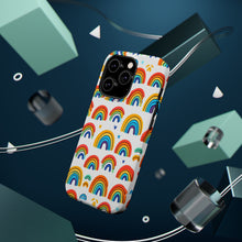 DistinctInk Tough Case for Apple iPhone, Compatible with MagSafe Charging - "Vivid and Playful Minimalistic Rainbow Pattern"