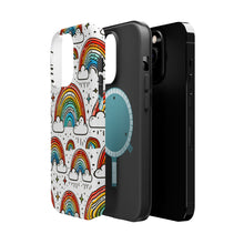 DistinctInk Tough Case for Apple iPhone, Compatible with MagSafe Charging - "Radiant Rainbows: A Joyful Delight"