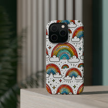 DistinctInk Tough Case for Apple iPhone, Compatible with MagSafe Charging - "Radiant Rainbows: A Joyful Delight"