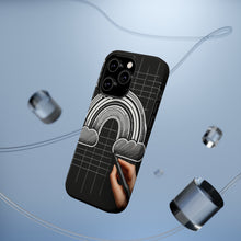 DistinctInk Tough Case for Apple iPhone, Compatible with MagSafe Charging - Title: "Vivid Spectrum Against the Dark"