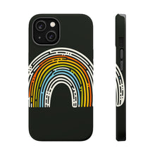 DistinctInk Tough Case for Apple iPhone, Compatible with MagSafe Charging - "Vibrant Contrast: Hand-Drawn Minimal Rainbow"