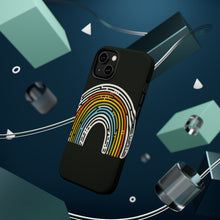 DistinctInk Tough Case for Apple iPhone, Compatible with MagSafe Charging - "Vibrant Contrast: Hand-Drawn Minimal Rainbow"