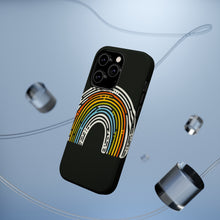 DistinctInk Tough Case for Apple iPhone, Compatible with MagSafe Charging - "Vibrant Contrast: Hand-Drawn Minimal Rainbow"