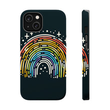 DistinctInk Tough Case for Apple iPhone, Compatible with MagSafe Charging - "Vibrant Spectrum: A Bold Hand-Drawn Rainbow"