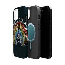 DistinctInk Tough Case for Apple iPhone, Compatible with MagSafe Charging - "Vibrant Spectrum: A Bold Hand-Drawn Rainbow"