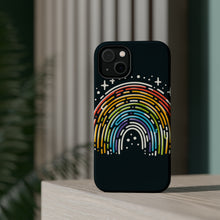 DistinctInk Tough Case for Apple iPhone, Compatible with MagSafe Charging - "Vibrant Spectrum: A Bold Hand-Drawn Rainbow"