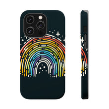 DistinctInk Tough Case for Apple iPhone, Compatible with MagSafe Charging - "Vibrant Spectrum: A Bold Hand-Drawn Rainbow"