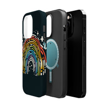 DistinctInk Tough Case for Apple iPhone, Compatible with MagSafe Charging - "Vibrant Spectrum: A Bold Hand-Drawn Rainbow"