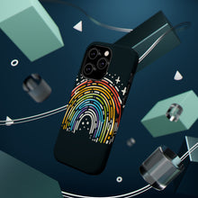 DistinctInk Tough Case for Apple iPhone, Compatible with MagSafe Charging - "Vibrant Spectrum: A Bold Hand-Drawn Rainbow"