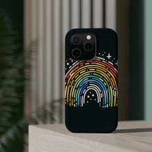 DistinctInk Tough Case for Apple iPhone, Compatible with MagSafe Charging - "Vibrant Spectrum: A Bold Hand-Drawn Rainbow"