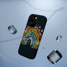 DistinctInk Tough Case for Apple iPhone, Compatible with MagSafe Charging - "Vibrant Spectrum: A Bold Hand-Drawn Rainbow"