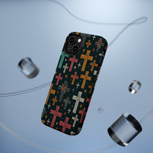 DistinctInk Tough Case for Apple iPhone, Compatible with MagSafe Charging - "Organic Art: Vibrant Minimal Christian Crosses"