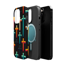 DistinctInk Tough Case for Apple iPhone, Compatible with MagSafe Charging - Title: "Vibrant Reverence: A Bold Cross Pattern"