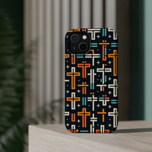 DistinctInk Tough Case for Apple iPhone, Compatible with MagSafe Charging - "Bold and Colorful Minimalistic Christian Crosses"