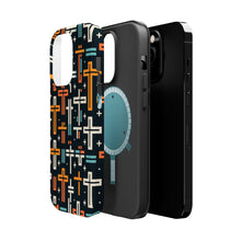 DistinctInk Tough Case for Apple iPhone, Compatible with MagSafe Charging - "Bold and Colorful Minimalistic Christian Crosses"