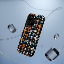 DistinctInk Tough Case for Apple iPhone, Compatible with MagSafe Charging - "Bold and Colorful Minimalistic Christian Crosses"