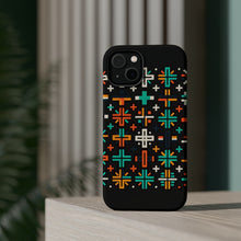 DistinctInk Tough Case for Apple iPhone, Compatible with MagSafe Charging - "Vibrantly Contrasting Minimalist Christian Cross Pattern"