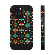 DistinctInk Tough Case for Apple iPhone, Compatible with MagSafe Charging - "Vibrantly Contrasting Minimalist Christian Cross Pattern"