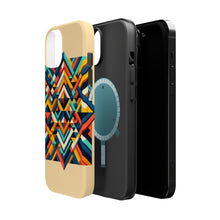 DistinctInk Tough Case for Apple iPhone, Compatible with MagSafe Charging - "Vibrantly Geometric: A Stunning 3D Tessellation of Colorful Shapes"