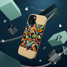 DistinctInk Tough Case for Apple iPhone, Compatible with MagSafe Charging - "Vibrantly Geometric: A Stunning 3D Tessellation of Colorful Shapes"