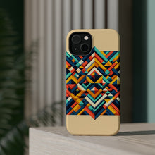 DistinctInk Tough Case for Apple iPhone, Compatible with MagSafe Charging - "Vibrantly Geometric: A Stunning 3D Tessellation of Colorful Shapes"