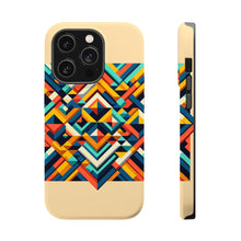 DistinctInk Tough Case for Apple iPhone, Compatible with MagSafe Charging - "Vibrantly Geometric: A Stunning 3D Tessellation of Colorful Shapes"