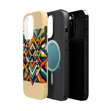 DistinctInk Tough Case for Apple iPhone, Compatible with MagSafe Charging - "Vibrantly Geometric: A Stunning 3D Tessellation of Colorful Shapes"