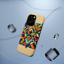 DistinctInk Tough Case for Apple iPhone, Compatible with MagSafe Charging - "Vibrantly Geometric: A Stunning 3D Tessellation of Colorful Shapes"