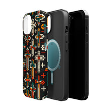 DistinctInk Tough Case for Apple iPhone, Compatible with MagSafe Charging - "Diverse Majesty: Vibrant Christian Cross Pattern"