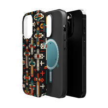 DistinctInk Tough Case for Apple iPhone, Compatible with MagSafe Charging - "Diverse Majesty: Vibrant Christian Cross Pattern"