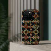 DistinctInk Tough Case for Apple iPhone, Compatible with MagSafe Charging - "Vivid Contrast: Modern Crosses with Minimalism"