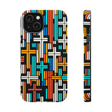 DistinctInk Tough Case for Apple iPhone, Compatible with MagSafe Charging - Vibrant Array of Bold and Minimalistic Christian Crosses